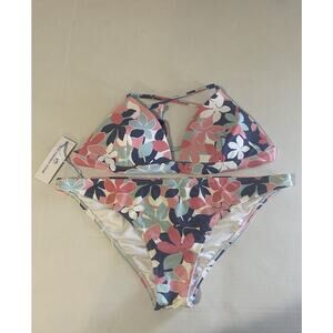 Southern Tide Petal Print Bikini Set In Citrus Punch Petal Print XL NWT